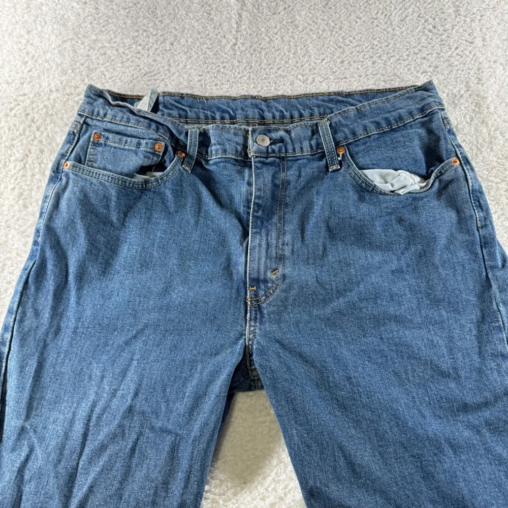 Levis 514 Jeans Mens 38x30 Blue Straight Fit Medium‎ Wash Denim Pants Stretch